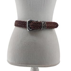 Brighton Brown Women's Leather Belt Braided Small Casual